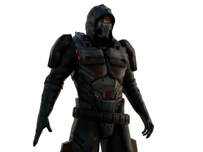 Elite Futuristic Soldier 3D Model Rigged and Game Ready  Sci Fi Low-poly 3D model