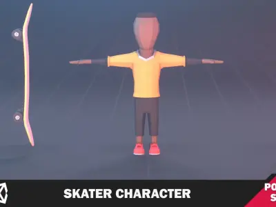 Skater Character Low-poly 3D model