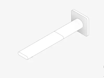 Wall Spout - Luxury - Green - Basin Low-poly 3D model