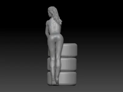 Formula one RACE GIRL PITSTOP RED MONZA 3D print model