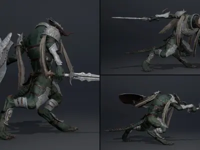 Ghost Swordman Arm1 Low-poly 3D model