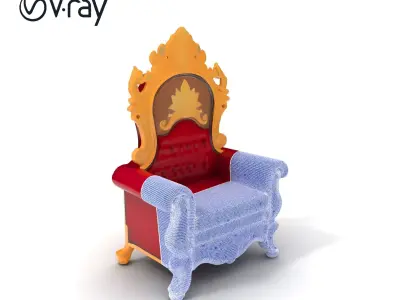Royal Throne Chair D Model Pack Low-poly 3D model
