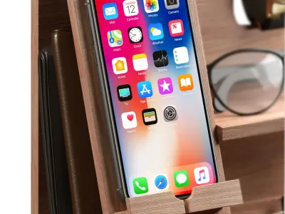 TESLYAR Wood Phone Docking Station set1 3D model