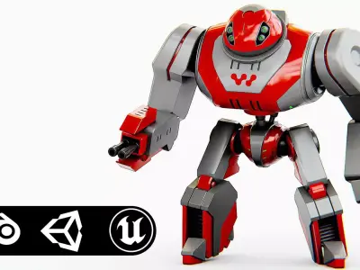 COMBAT DROID ZETH  Rigged for Unreal Engine - Unity - MIXAMO 3D model