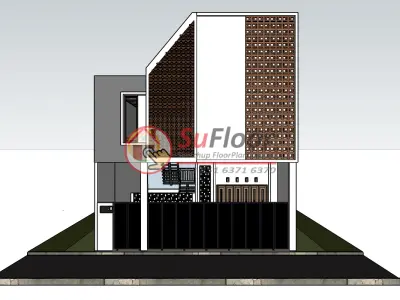 House 9x22m code 464- Sketchup 3D model 3D model 3D model