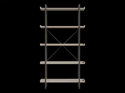 Urban Industrial X Back Pipe Bookcase Low-poly 3D model