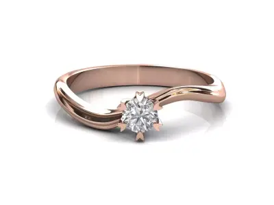 STL 3DM Print Ready Women Diamond Ring Lightweight Printable  3D print model 6