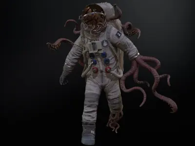 Zombie Astronaut Low-poly 3D model