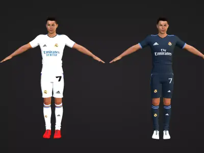 Cristiano Ronaldo - Portugal - Two Models Low-poly 3D model