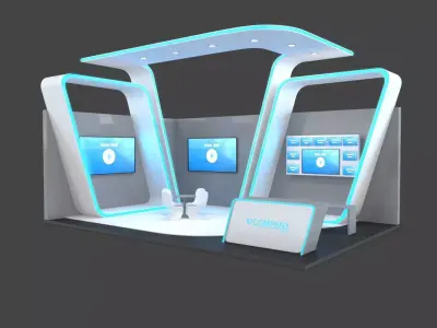 Exhibition Stand 4 Low-poly 3D model