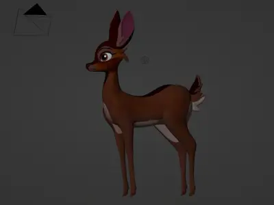 Female White Tail Deer Low-poly 3D model