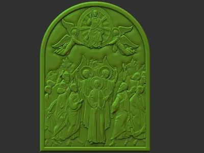 jesus ascension - relief panel 3D print model