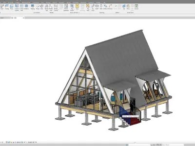 A-Frame House Model with Detailed Architectural and Structural 3D model