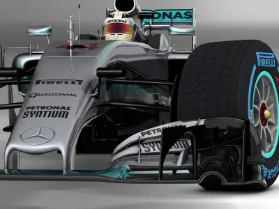 Mercedes W06 Hybrid Low-poly 3D model