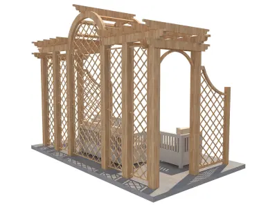 Pergola 8 Low-poly 3D model