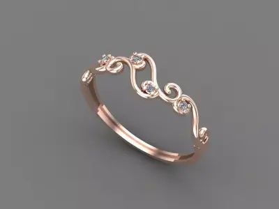 Womens Diamond Signet Ring Women Rings 3dmodels 3D print model 3D print model purchase
