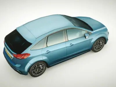 Generic Small City car v5 Low-poly 3D model