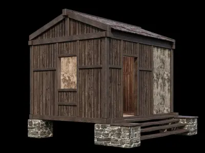 Medieval Houses 63- 4K Textures Game Ready Low-poly 3D model