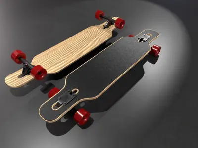 Longboard two longboards Low-poly 3D model