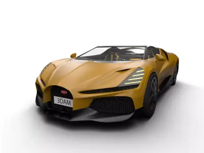 Bugatti W16 Mistral Low-poly 3D model