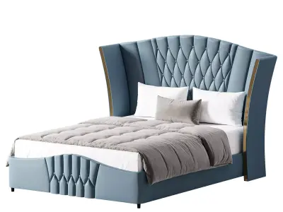 Aahed Modern Camerone Upholstered Bed 3D model