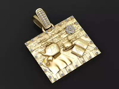 SQUAR GOLD PENDANT 3D PRINTABLE MODEL  Free 3D print model