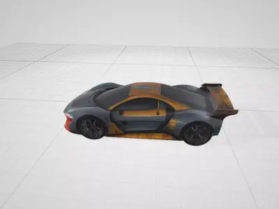 Futuristic Car 3D Model Low-poly 3D model