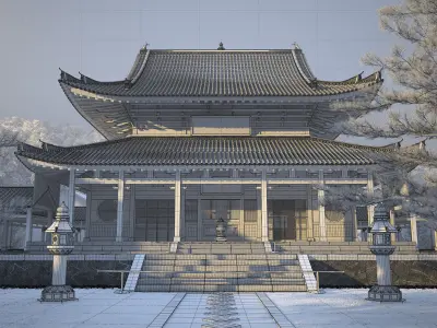 China temples church Historical sites palace 3D model