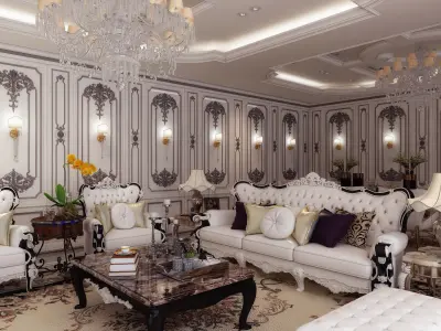 Luxury VIP Living scene 3D model