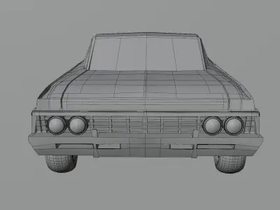 1967 Classic Muscle Car impala - Low Poly  Game Ready   Low-poly 3D model
