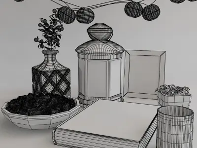 Ramadan Set plant in square pot 3D model
