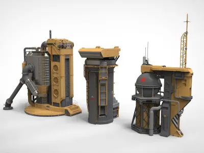 sci-fi storage tank 2 3D model