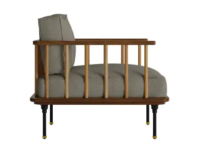 Grey Cushion Armchair 3D model