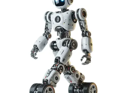 futuristic-skating-robot Free low-poly 3D model