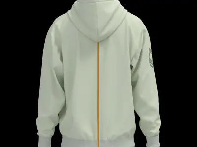 Male hoodie pocket zipper print logo 3D model