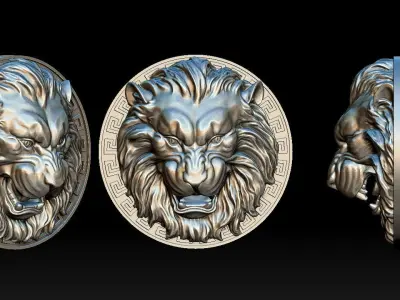 Lion Head Pendant 3D Printed Model  3D print model