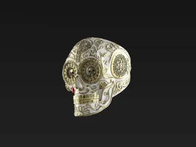 Skull chicano ring 3D print model