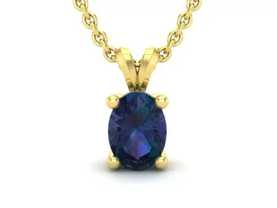 AV 536 Ovel Solitaire Pendant Necklace 3D print model