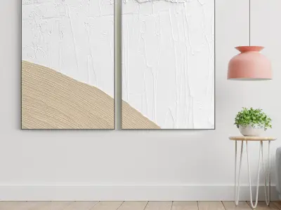 Plaster Two Photo Frame 178 Low-poly 3D model