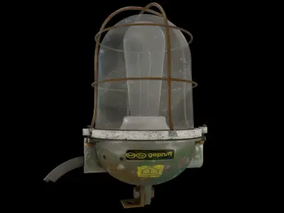Rusty Bunker Lamp Low-poly 3D model