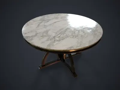 Luxury round table Low-poly 3D model