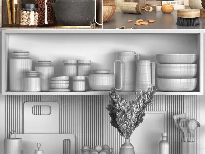 kitchen accessories Set 002 Free 3D model