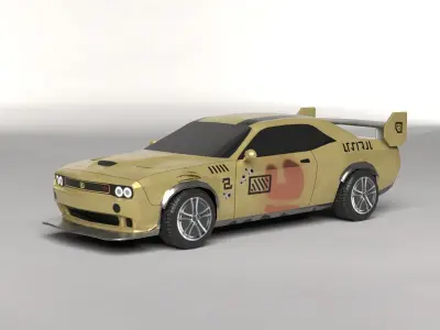Dodge Challenger SRT - Lowpoly Low-poly 3D model