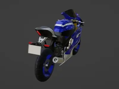 Yamaha Yzf R7 R6 - SuperSport Racing Motorcycle Low-poly 3D model