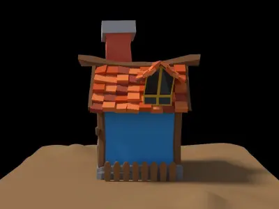 Ancient Medieval House Free low-poly 3D model