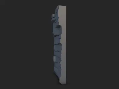 Worn Stone Wall Kitbash 3D model