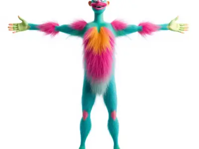 Colorful Cartoon Monster Character Model Pack Low-poly 3D model