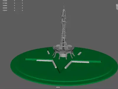 Minar-e-Pakistan Low-poly 3D model