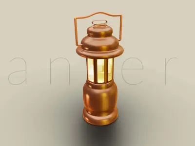 Antique Lantern Concept HIgh Quality Low-poly 3D model