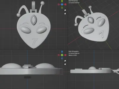 Pendant aliend head Free 3D print model